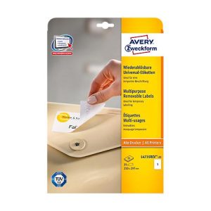 AVERY Zweckform Universal-Etiketten, 210 x 297 mm, wiederablösbar AVERY Zweckform Universal-Etiketten, 210 x 297 mm, wiederablösbar