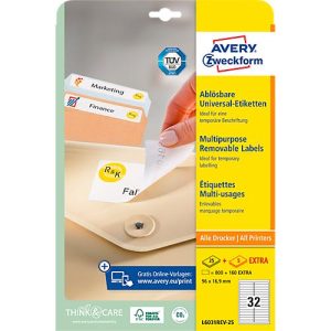 AVERY Zweckform Universal-Etiketten, 96 x 16,9 mm, wiederablösbar AVERY Zweckform Universal-Etiketten, 96 x 16,9 mm, wiederablösbar