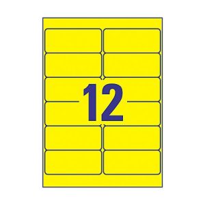 Avery Zweckform Wetterfeste Folien-Etiketten L6107-20, 99,1 x 42,3 mm, permanent, gelb Avery Zweckform Wetterfeste Folien-Etiketten L6107-20, 99,1 x 42,3 mm, permanent, gelb