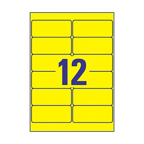 Avery Zweckform Wetterfeste Folien-Etiketten L6107-20, 99,1 x 42,3 mm, permanent, gelb