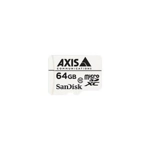 AXIS Surveillance – Flash-Speicherkarte (microSDXC-an-SD-Adapter inbegriffen) – 64 GB – Class 10 – microSDXC – weiß