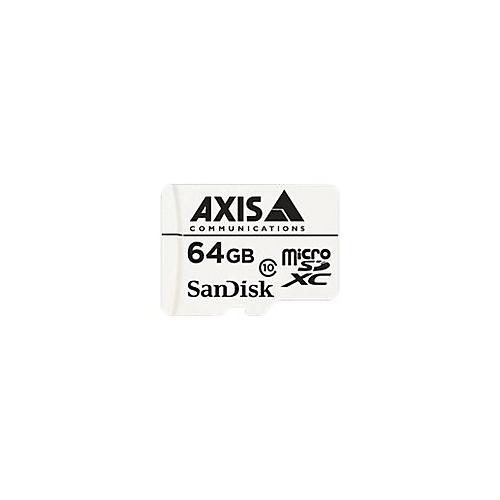 AXIS Surveillance - Flash-Speicherkarte (microSDXC-an-SD-Adapter inbegriffen) - 64 GB - Class 10 - microSDXC - weiß