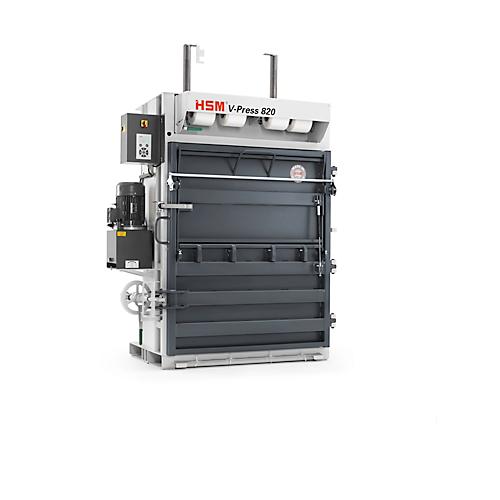 Ballenpresse HSM V-Press 820 plus, 4 vertikale Umreifungen für Ballen bis 250 kg, Presskraft 178 kN, Füllklappe