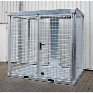 Bauer, Gasflaschen-Container, TYP GFC-E, H 2260 x B 1575 x T 2535 mm, Tränenblechboden Bauer, Gasflaschen-Container, TYP GFC-E, H 2260 x B 1575 x T 2535 mm, Tränenblechboden