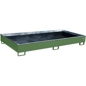 Bauer Regalwanne RW 2700-2 PE, mit PE-Einsatz, L 2665 x B 1315 x H 305 mm, resedagrün RAL 6011 Bauer Regalwanne RW 2700-2 PE, mit PE-Einsatz, L 2665 x B 1315 x H 305 mm, resedagrün RAL 6011
