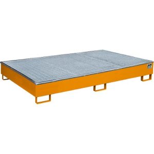 Bauer Regalwanne RW-GR 2200-2 PE, mit PE-Einsatz, mit Gitterrost, L 2165 x B 1315 x H 510 mm, gelborange RAL 2000 Bauer Regalwanne RW-GR 2200-2 PE, mit PE-Einsatz, mit Gitterrost, L 2165 x B 1315 x H 510 mm, gelborange RAL 2000