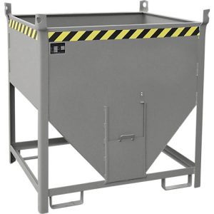 Bauer Silobehälter SGS 75, mit Schieberverschluss, L 1000 x B 1200 x H 1260 mm, 0,75 m³, bis 1000 kg, Stahl, Stahlblech, Mausgrau Bauer Silobehälter SGS 75, mit Schieberverschluss, L 1000 x B 1200 x H 1260 mm, 0,75 m³, bis 1000 kg, Stahl, Stahlblech, Mausgrau
