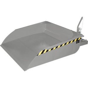 Bauer Staplerschaufel BSI 50, Seilzug-Entriegelung, L 1810 × B 1330 × H 710 mm, 0,5 m³, bis 750 kg, Stahl lackiert, mausgrau Bauer Staplerschaufel BSI 50, Seilzug-Entriegelung, L 1810 × B 1330 × H 710 mm, 0,5 m³, bis 750 kg, Stahl lackiert, mausgrau