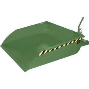 Bauer Staplerschaufel BSI 50, Seilzug-Entriegelung, L 1810 × B 1330 × H 710 mm, 0,5 m³, bis 750 kg, Stahl lackiert, resedagrün Bauer Staplerschaufel BSI 50, Seilzug-Entriegelung, L 1810 × B 1330 × H 710 mm, 0,5 m³, bis 750 kg, Stahl lackiert, resedagrün