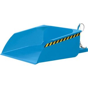 Bauer Staplerschaufel BSI 75, Seilzug-Entriegelung, L 1810 × B 1330 × H 710 mm, 0,75 m³, bis 1000 kg, Stahl lackiert, lichtblau Bauer Staplerschaufel BSI 75, Seilzug-Entriegelung, L 1810 × B 1330 × H 710 mm, 0,75 m³, bis 1000 kg, Stahl lackiert, lichtblau