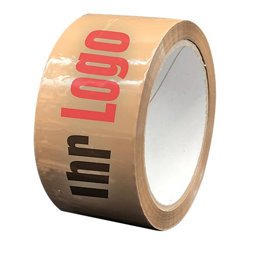 Bedrucktes PVC-Packband, 2-farbiger Druck, braun, 144 Rollen