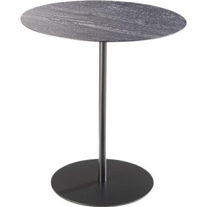 Beistelltisch STANLY, Stahlgestell schwarz, Ø 450 x H 490 mm, Carbonized Wood
