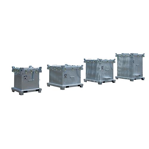 Bergungsgroßverpackungen BAUER SAG 2100, Stahlblech, feuerverzinkt, abschließbar, B 1565 x T 1365 x H 1560 mm