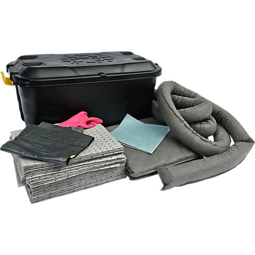 Bindemittel Notfallset, universell einsetzbar, 75 l, in fahrbarem Kunststoffkoffer mit Deckel & Griff, grau