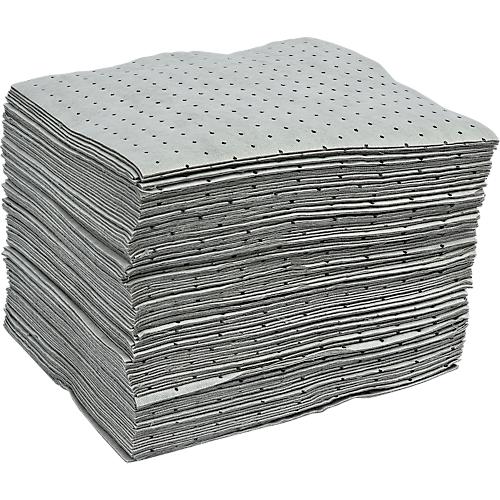 Bindevlies-Tücher BASIC heavy universal, 2-lagig, Gesamtaufnahmekapazität 85 l, besonders reißfest, B 400 x L 500 x B 400 mm, Vlies, grau, 100 Stück