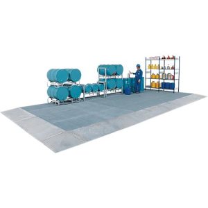 Bodenauffangwanne ASECOS, Stahl verzinkt, 40 l Auffangvolumen, B 1000 x T 500 x H 123 mm, 450 kg Radlast Bodenauffangwanne ASECOS, Stahl verzinkt, 40 l Auffangvolumen, B 1000 x T 500 x H 123 mm, 450 kg Radlast