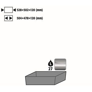Bodenauffangwanne Standard für asecos Sicherheitsschränke der S-30 und K-30 Serie, Edelstahl 1.4301, B 528 x T 502 x H 120 mm, 27 l Bodenauffangwanne Standard für asecos Sicherheitsschränke der S-30 und K-30 Serie, Edelstahl 1.4301, B 528 x T 502 x H 120 mm, 27 l