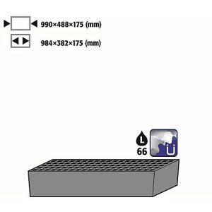 Bodenauffangwanne Stawa-R Groß mit Gitterrost für asecos Chemikalienschränke der CS und CX Serie, Stahlblech, blau, B 990 x T 488 x H 175 mm, 66 l Bodenauffangwanne Stawa-R Groß mit Gitterrost für asecos Chemikalienschränke der CS und CX Serie, Stahlblech, blau, B 990 x T 488 x H 175 mm, 66 l