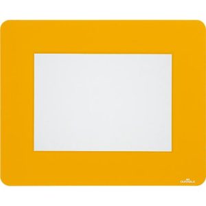 Bodenmarkierungsfenster Durable, für den Innenbereich, Format A4, rutschhemmend, selbstklebend & wiederablösbar signalgelb, 10 Stück