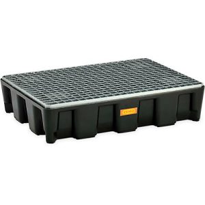 Bodenschutzwanne CEMO 60HD, Polyethylen, 60 l Auffangvolumen, verzinktes Stahlgitterrost, mit Zulassung, B 800 x T 600 x 180 mm Bodenschutzwanne CEMO 60HD, Polyethylen, 60 l Auffangvolumen, verzinktes Stahlgitterrost, mit Zulassung, B 800 x T 600 x 180 mm