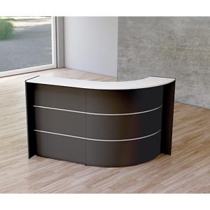 Bogen-Empfangstheke Faro Kompakt, 2 Elemente, Kabelführung, B 1750 x T 950 x 1120 mm, anthrazit/anthrazit Bogen-Empfangstheke Faro Kompakt, 2 Elemente, Kabelführung, B 1750 x T 950 x 1120 mm, anthrazit/anthrazit
