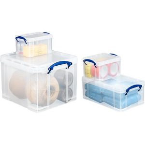 Box, Kunststoff, Really Useful Boxes SET, transparent, inkl. Deckel Box, Kunststoff, Really Useful Boxes SET, transparent, inkl. Deckel
