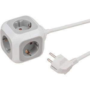 Brennenstuhl ALEA-Power Steckdosenblock, 4 Steckdosen, 1,4 m Kabel, bis 3680W, grau/weiß Brennenstuhl ALEA-Power Steckdosenblock, 4 Steckdosen, 1,4 m Kabel, bis 3680W, grau/weiß