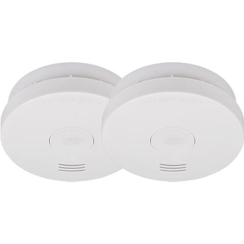 Brennenstuhl Feuermelder 2er-Set RML 3100, 10-Jahres-Batterie, 85 dB Alarmsignal, Stummschaltung, Q-Siegel, VdS-zertifiziert, ⌀ 100 x H 31 mm, weiß