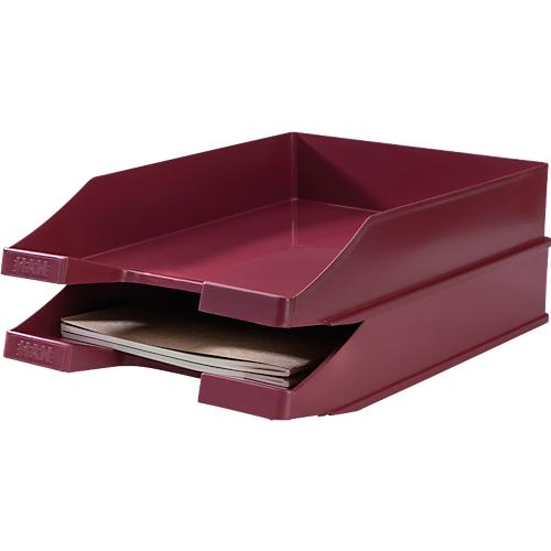 Briefablage KARMA, DIN A4/C4, Kunststoff, stapelbar, stabil, B 255 x T 348 x H 65 mm, öko-rot