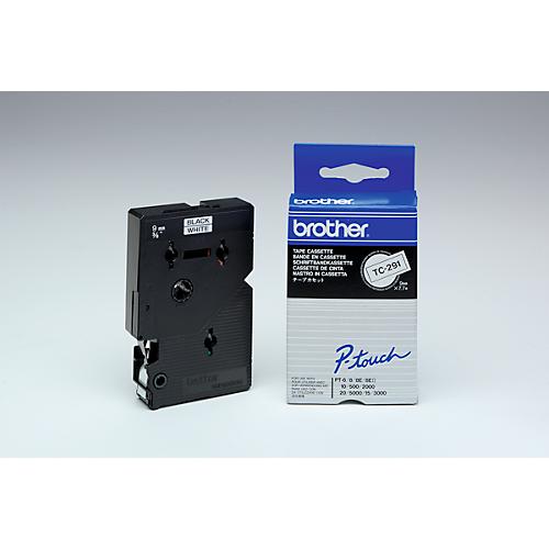 Brother Schriftbandkassette TC-291, 9 mm breit, weiß/schwarz