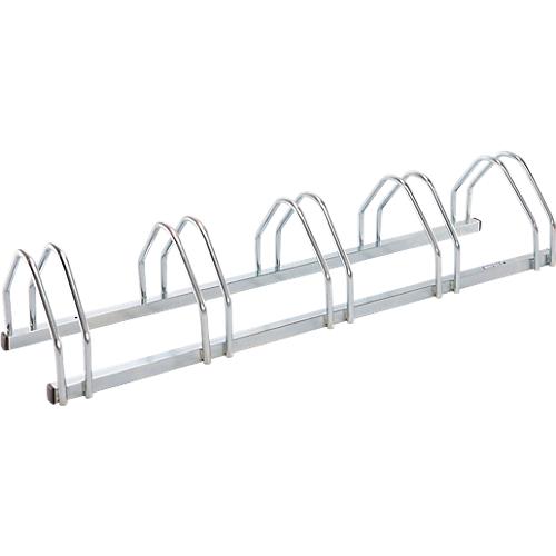 Bügelparker, 1-seitg, für Reifen mit B 35-55 mm, B 1330 x T 330 x H 260 mm, Stahl feuerverzinkt, 5 Einstellplätze, montiert