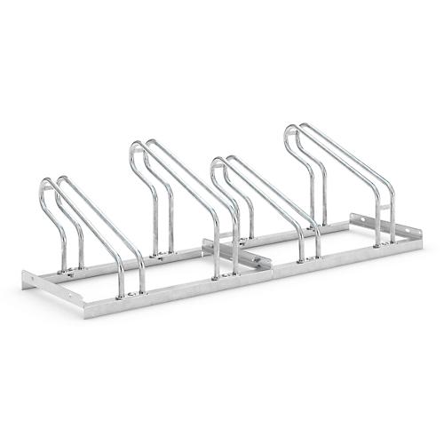 Bügelparker WSM, 1-seitig, für Reifen bis B 55 mm, B 1400 x T 538 x H 415 mm, Stahl feuerverzinkt, 4 Einstellplätze, zerlegt