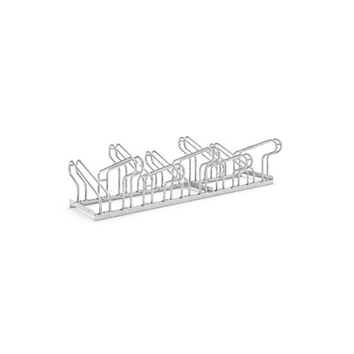 Bügelparker WSM, 2-seitig, für Reifen bis B 55 mm, B 1750 x T 3200 x H 500 mm, Stahl feuerverzinkt, 10 Einstellplätze, zerlegt