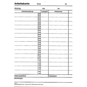 BÜRK Stempelkarte, Arbeitskarte, für Zeiterfassungsgerät ZS3200/ZS5200, 500 Stück BÜRK Stempelkarte, Arbeitskarte, für Zeiterfassungsgerät ZS3200/ZS5200, 500 Stück