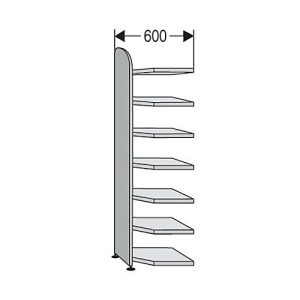 Büroregal Dante®, Eckregalfeld, H 2600 x B 600 mm, ohne Rückwand, weiß Büroregal Dante®, Eckregalfeld, H 2600 x B 600 mm, ohne Rückwand, weiß