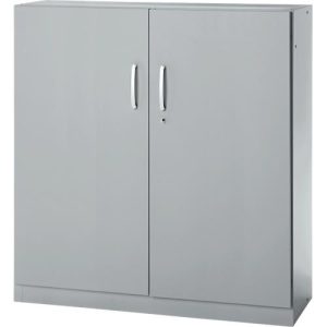 Büroschrank, 3OH, abschließbar, mit aufliegenden Türen, B 1200 mm, Weißalu Büroschrank, 3OH, abschließbar, mit aufliegenden Türen, B 1200 mm, Weißalu