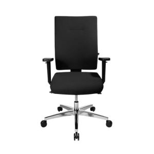 Bürostuhl PROFI STAR 15 high, mit Armlehnen, Synchronmechanik, Flachsitz, für große Menschen, schwarz/alusilber Bürostuhl PROFI STAR 15 high, mit Armlehnen, Synchronmechanik, Flachsitz, für große Menschen, schwarz/alusilber