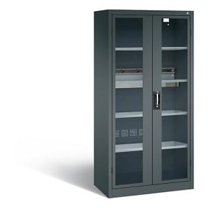 C+P Akkuladeschrank Basic mit Sichtfenster aus Acrylglas, H 1950 x B 930 x T 500 mm, Anthrazit C+P Akkuladeschrank Basic mit Sichtfenster aus Acrylglas, H 1950 x B 930 x T 500 mm, Anthrazit