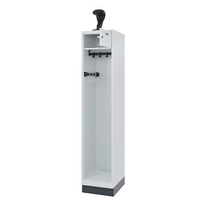 C+P Feuerwehrspind Evolo, Modell PRAKTUS, 1 Abteil, H 1950 x B 400 x T 500 mm, Sockel, lichtgrau RAL 7035 C+P Feuerwehrspind Evolo, Modell PRAKTUS, 1 Abteil, H 1950 x B 400 x T 500 mm, Sockel, lichtgrau RAL 7035