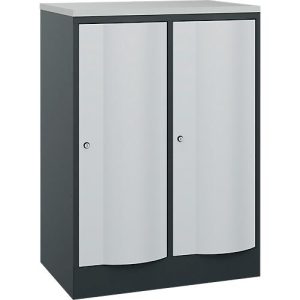 C+P Garderobenschrank Resisto, 2 Abteile, 2 Fächer, B 772 x T 540 x H 1077 mm, Anthrazitgrau/Lichtgrau C+P Garderobenschrank Resisto, 2 Abteile, 2 Fächer, B 772 x T 540 x H 1077 mm, Anthrazitgrau/Lichtgrau