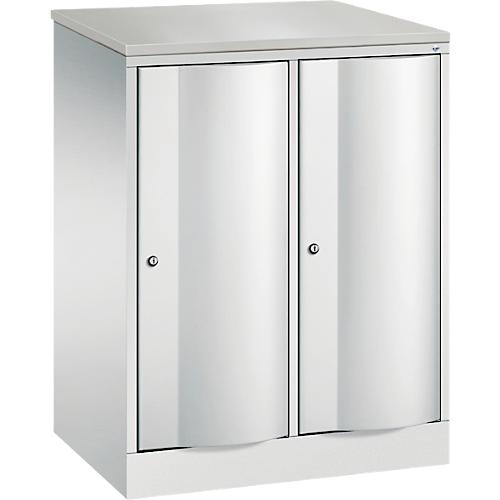 C+P Garderobenschrank Resisto, 2 Abteile, 2 Fächer, B 772 x T 540 x H 1077 mm, Lichtgrau