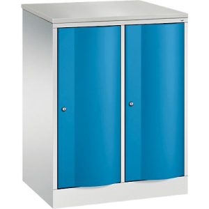 C+P Garderobenschrank Resisto, 2 Abteile, 2 Fächer, B 772 x T 540 x H 1077 mm, Lichtgrau/Lichtblau C+P Garderobenschrank Resisto, 2 Abteile, 2 Fächer, B 772 x T 540 x H 1077 mm, Lichtgrau/Lichtblau