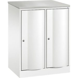 C+P Garderobenschrank Resisto, 2 Abteile, 2 Fächer, B 772 x T 540 x H 1077 mm, Verkehrsweiß C+P Garderobenschrank Resisto, 2 Abteile, 2 Fächer, B 772 x T 540 x H 1077 mm, Verkehrsweiß