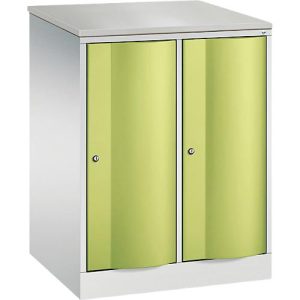C+P Garderobenschrank Resisto, 2 Abteile, 2 Fächer, B 772 x T 640 x H 1077 mm, Lichtgrau/Clowngrün C+P Garderobenschrank Resisto, 2 Abteile, 2 Fächer, B 772 x T 640 x H 1077 mm, Lichtgrau/Clowngrün