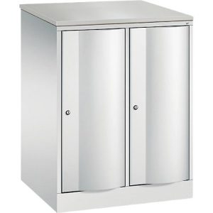 C+P Garderobenschrank Resisto, 2 Abteile, 2 Fächer, B 772 x T 640 x H 1077 mm, Lichtgrau C+P Garderobenschrank Resisto, 2 Abteile, 2 Fächer, B 772 x T 640 x H 1077 mm, Lichtgrau