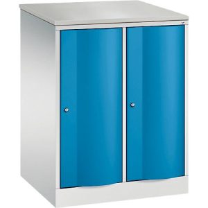 C+P Garderobenschrank Resisto, 2 Abteile, 2 Fächer, B 772 x T 640 x H 1077 mm, Lichtgrau/Lichtblau C+P Garderobenschrank Resisto, 2 Abteile, 2 Fächer, B 772 x T 640 x H 1077 mm, Lichtgrau/Lichtblau