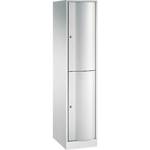 C+P Garderobenspind Resisto, 1 Abteil, 2 Fächer, B 396 x T 540 x H 1950 mm, Lichtgrau/Rubinrot