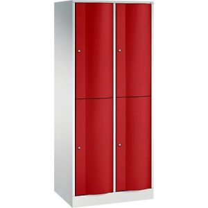 C+P Garderobenspind Resisto, 2 Abteile, 4 Fächer, B 772 x T 540 x H 1950 mm, Lichtgrau/Enzianblau C+P Garderobenspind Resisto, 2 Abteile, 4 Fächer, B 772 x T 540 x H 1950 mm, Lichtgrau/Enzianblau