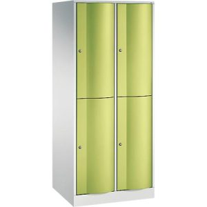 C+P Garderobenspind Resisto, 2 Abteile, 4 Fächer, B 772 x T 640 x H 1950 mm, Lichtgrau/Enzianblau C+P Garderobenspind Resisto, 2 Abteile, 4 Fächer, B 772 x T 640 x H 1950 mm, Lichtgrau/Enzianblau