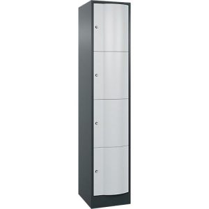 C+P Schließfachschrank Resisto, 1 Abteil, 4 Fächer, B 396 x T 540 x H 1950 mm, Anthrazitgrau/Lichtgrau C+P Schließfachschrank Resisto, 1 Abteil, 4 Fächer, B 396 x T 540 x H 1950 mm, Anthrazitgrau/Lichtgrau